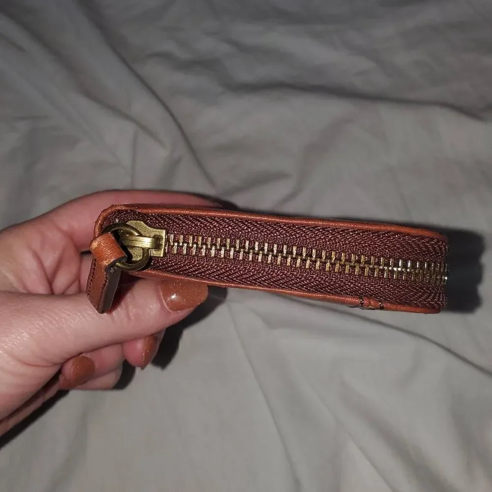 Fossil Tan Leather Wallet - faded back